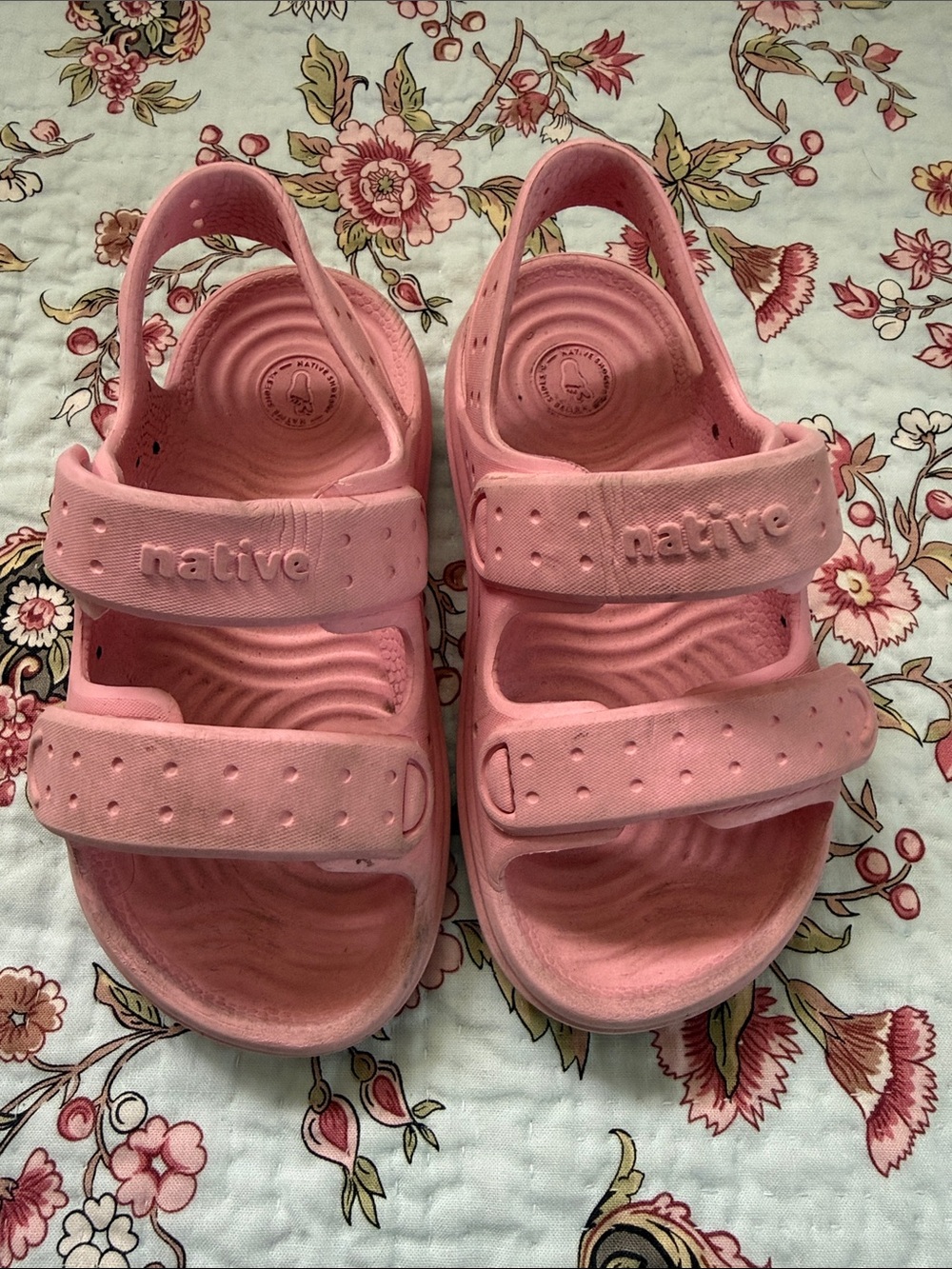 Native Kids Pink Adjustable Double-Strap Sandals
